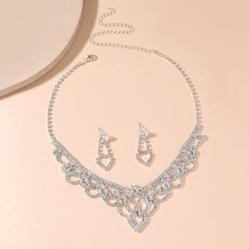 TERUG Zilveren Glamour Strass Sieraden Set