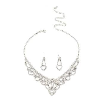 TERUG Zilveren Glamour Strass Sieraden Set