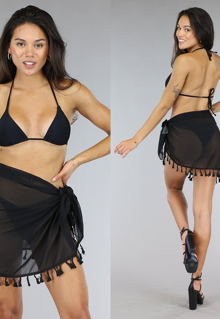 TERUG Zwart Cover Up Omslagrokje