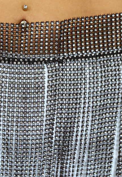 TERUG Zwart Glitter Fringe Rok