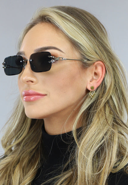 TERUG Zwarte Diamond Cut Zonnebril