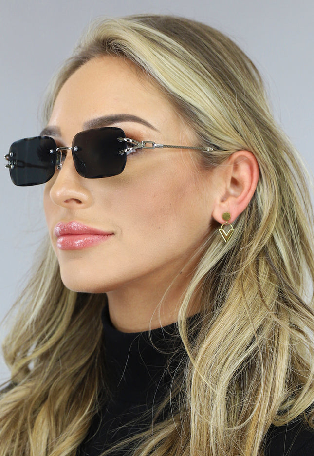 TERUG Zwarte Diamond Cut Zonnebril