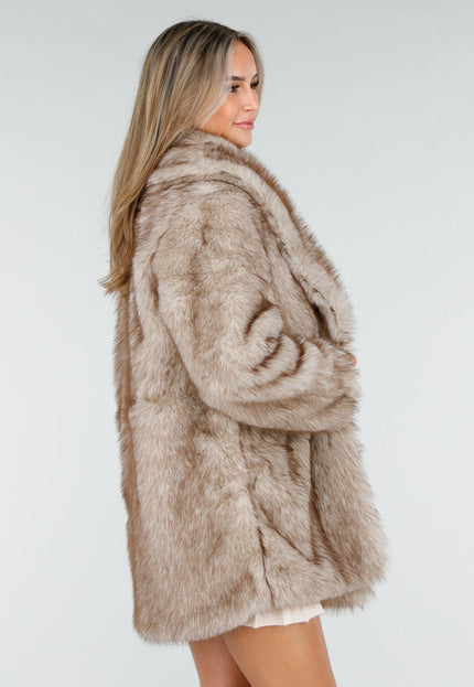 WINTER Beige Bontjas met Riem
