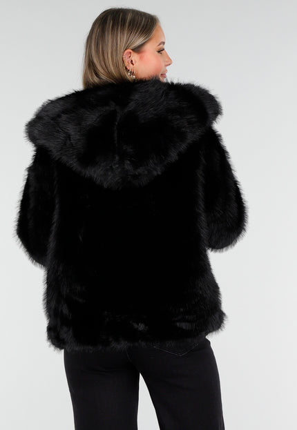 WINTER Bontjas Zwart Kort