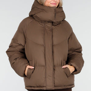WINTER Bruine Gewatteerde Jas