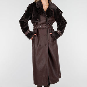 WINTER Bruine Jas met Fur Details