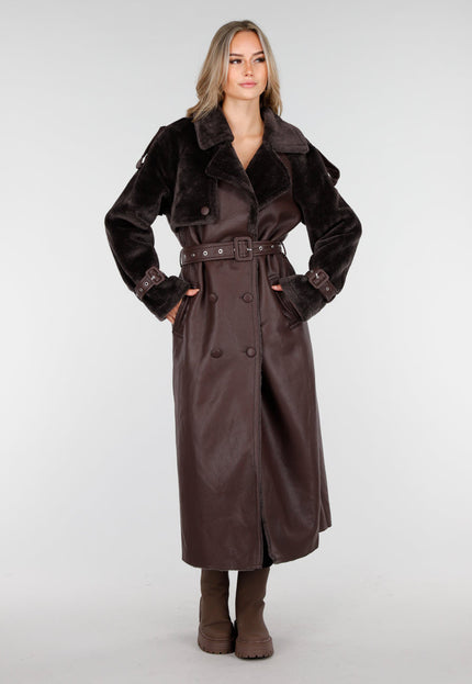 WINTER Bruine Jas met Fur Details
