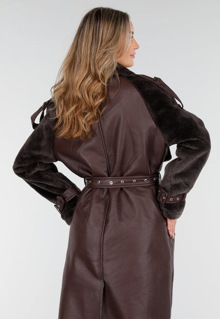 WINTER Bruine Jas met Fur Details