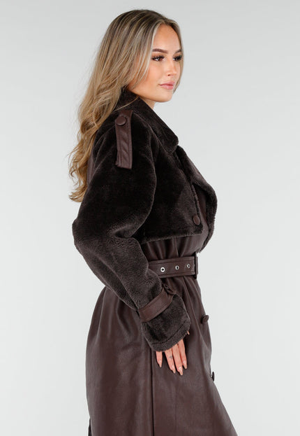 WINTER Bruine Jas met Fur Details