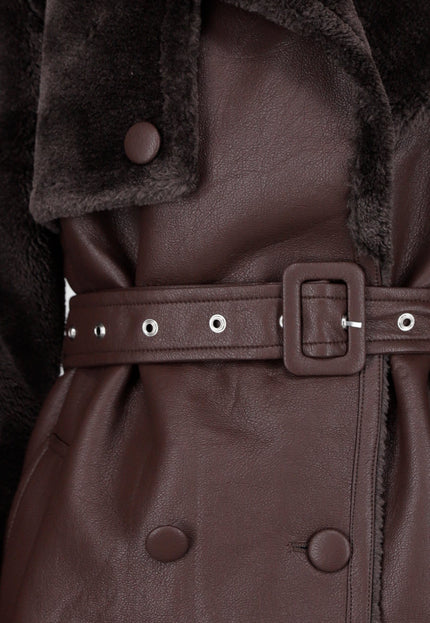 WINTER Bruine Jas met Fur Details