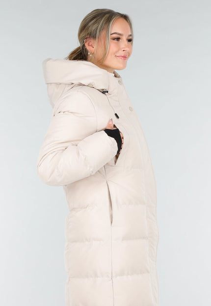 WINTER Crèmekleurige Lange Pufferjas