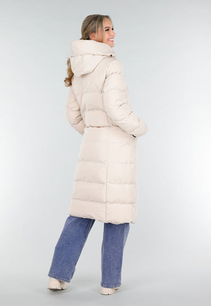 WINTER Crèmekleurige Lange Pufferjas