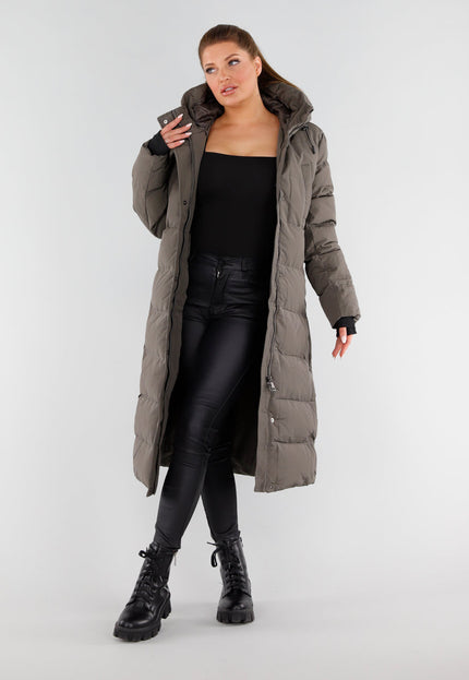 WINTER Khaki Lange Pufferjas