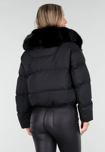 WINTER Pufferjas Zwart met Bontkraag