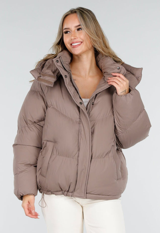 WINTER Taupe Pufferjas met Capuchon