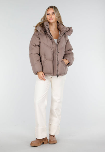 WINTER Taupe Pufferjas met Capuchon
