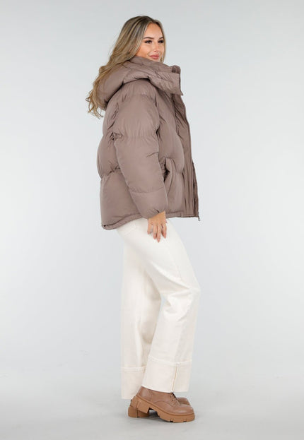 WINTER Taupe Pufferjas met Capuchon