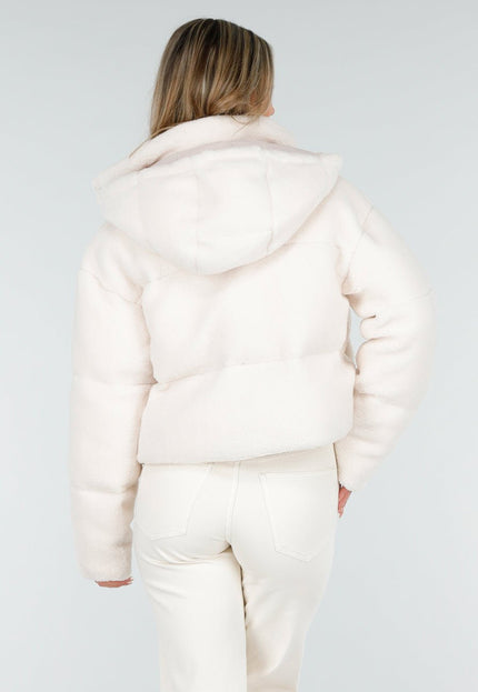 WINTER Teddy Pufferjas in Wit