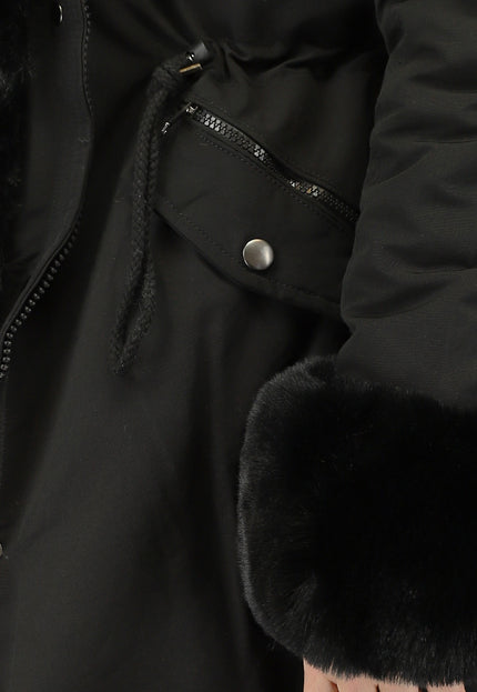 WINTER Zwarte Bont Winterjas met Capuchon