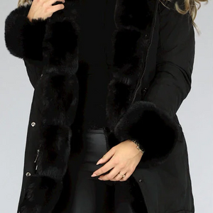 WINTER Zwarte Bont Winterjas met Capuchon