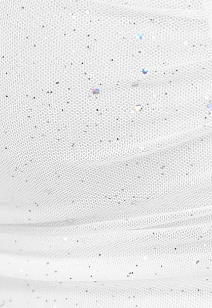 OP=OP.AV.12 Wit Glitter Jurkje met Chiffon Mouwen