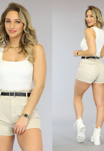 Witte Bodysuit met Vierkante Hals