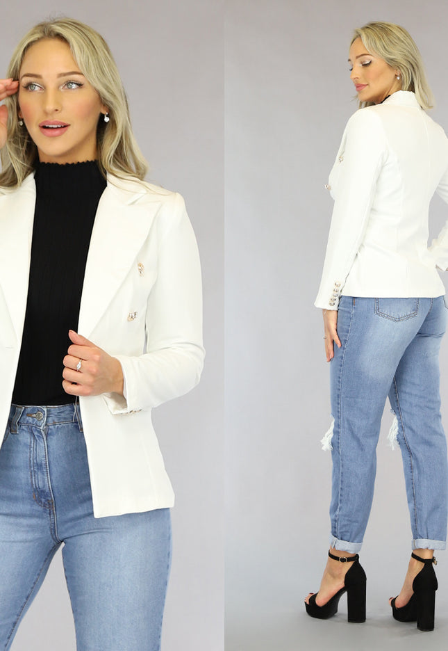 OP=OP.06.NL Witte Button Blazer