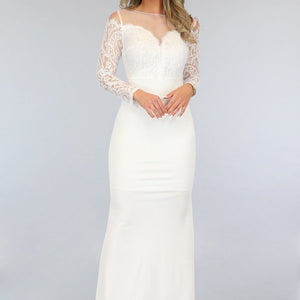 Witte Galajurk met Kanten Mouwen