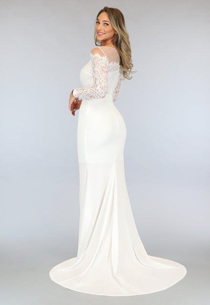 Witte Galajurk met Kanten Mouwen