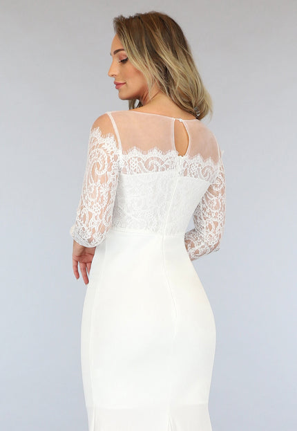 Witte Galajurk met Kanten Mouwen