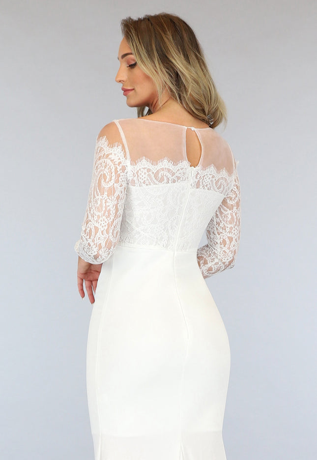 Witte Galajurk met Kanten Mouwen