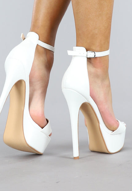 Witte Sandaletten met Hoge Hak