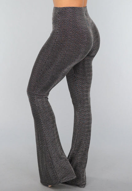 OP=OP.47.NL Zilveren Elastische Tall Flared Broek