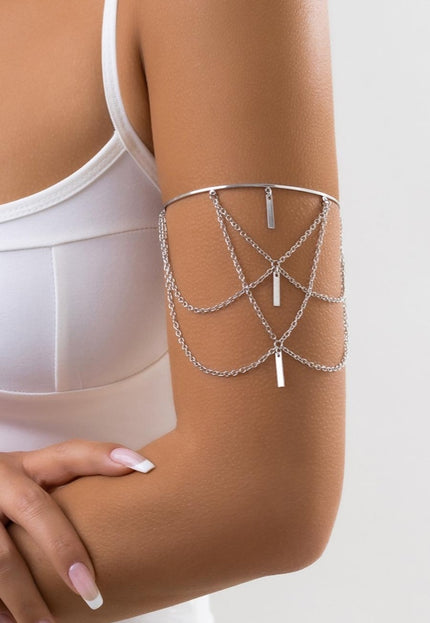 Zilveren Layered Arm Ketting