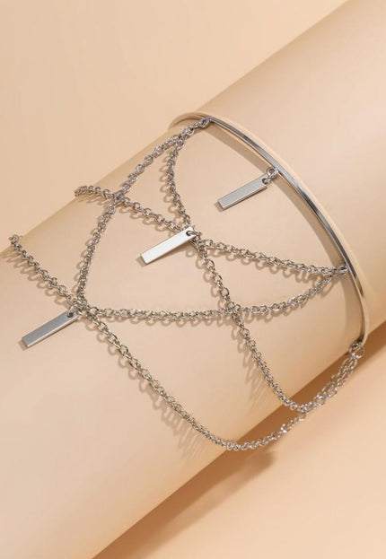 Zilveren Layered Arm Ketting