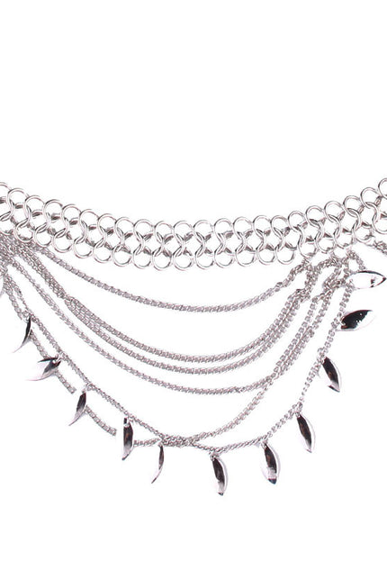 Zilveren Layered Bodychain met Bedeltjes