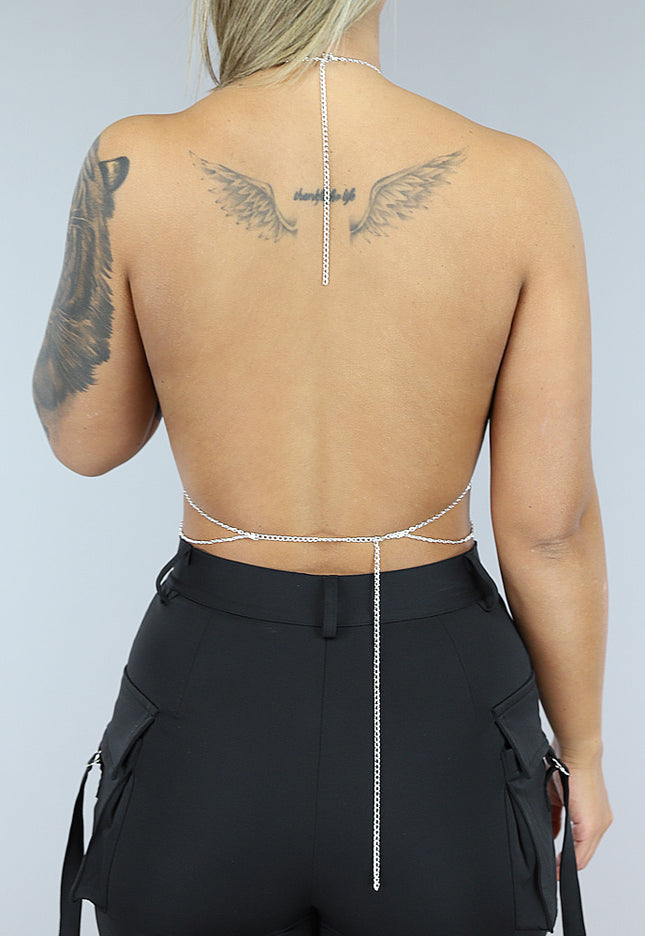 Zilveren Sexy Neck Bodychain