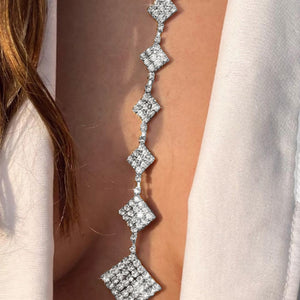 Zilveren Square Hals Bodychain