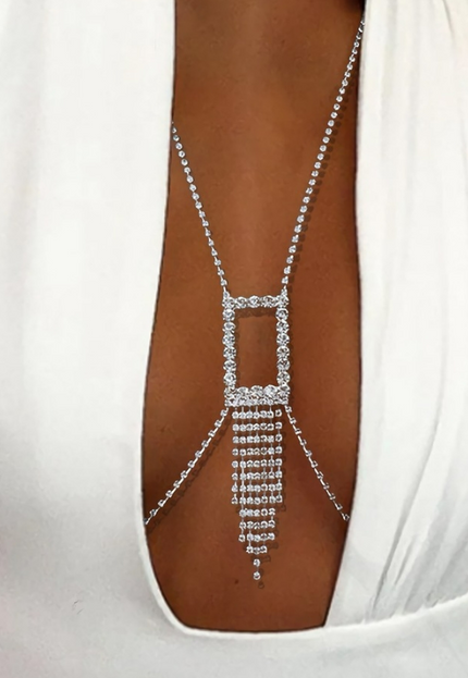 Zilveren Strass Bodychain