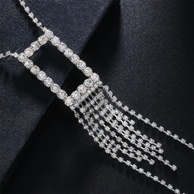 Zilveren Strass Bodychain