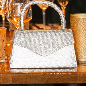 Zilveren Strass Hand/Schoudertasje