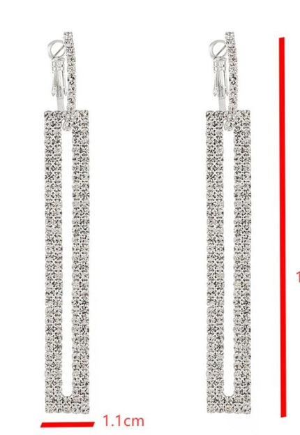 Zilveren Strass Oorhangers