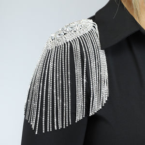 Zilveren Strass Schoudersieraad