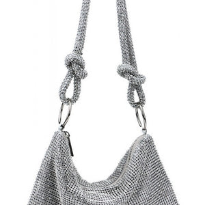 OP=OP.42.NL Zilveren Strass Schoudertas