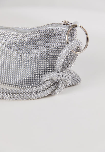 OP=OP.42.NL Zilveren Strass Schoudertas