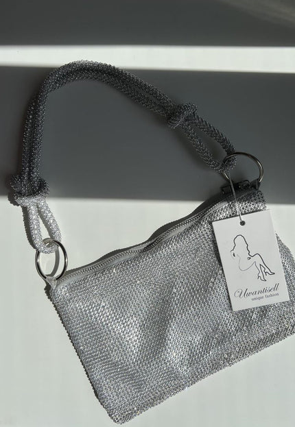OP=OP.42.NL Zilveren Strass Schoudertas