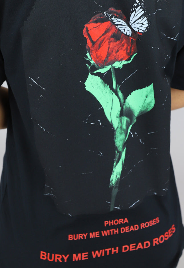 Zwart Oversized Roos T-Shirt