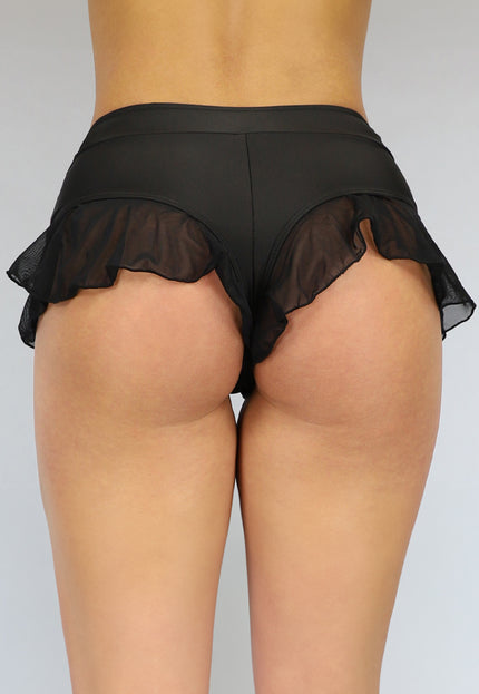 Zwart Sexy Bikinibroekje met Rokje