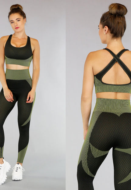 OP=OP.48.S Zwart Sportsetje met Patronen