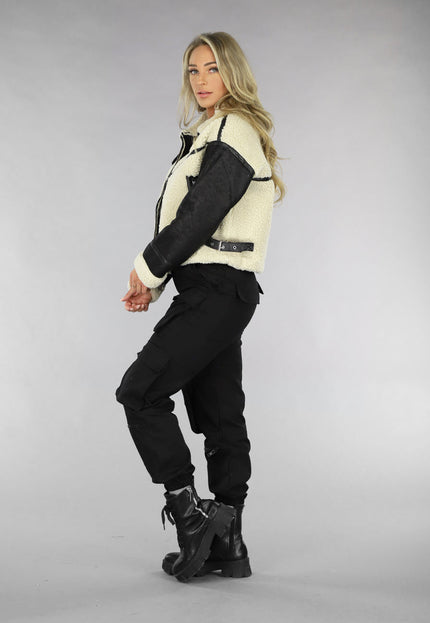 Zwart/Beige Lammy Coat